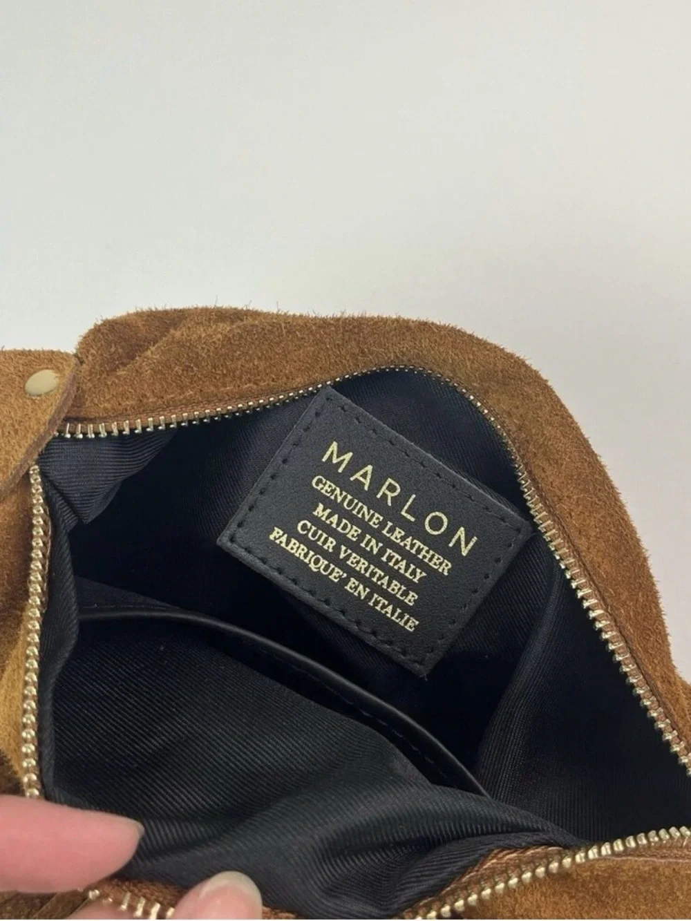 NWT Marlon Italy Suede Leather Fringe Hobo Bag Brown Western Cowgirl Festival